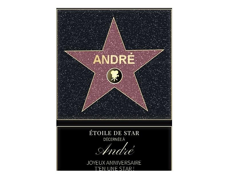 Affiche etoile de star personnalisée pour un André