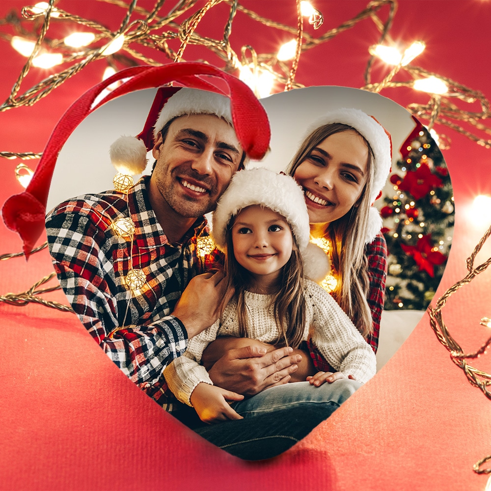 Boule de Noël Coeur personnalisée - Photo