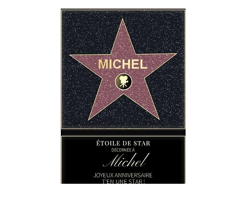 Affiche etoile de star personnalisée pour un Michel