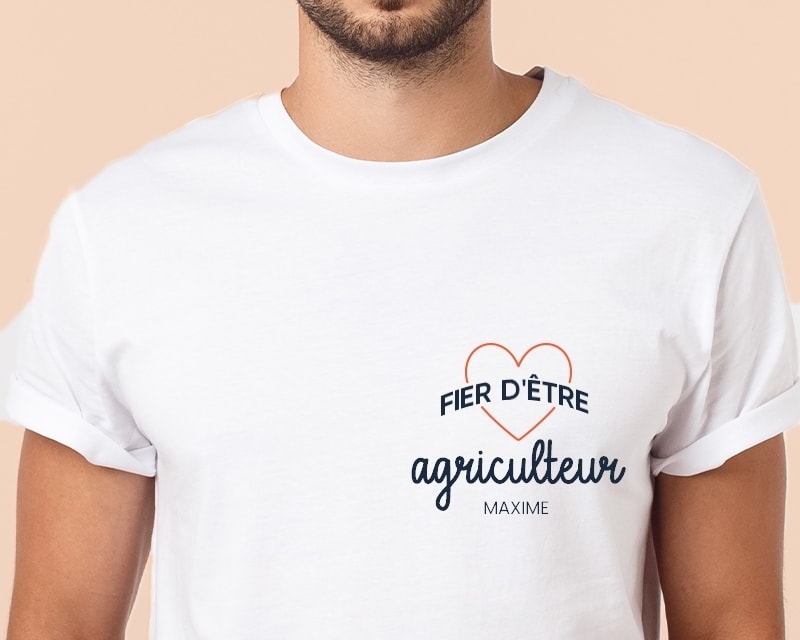 Tee shirt personnalisé homme - Fier d'être agriculteur