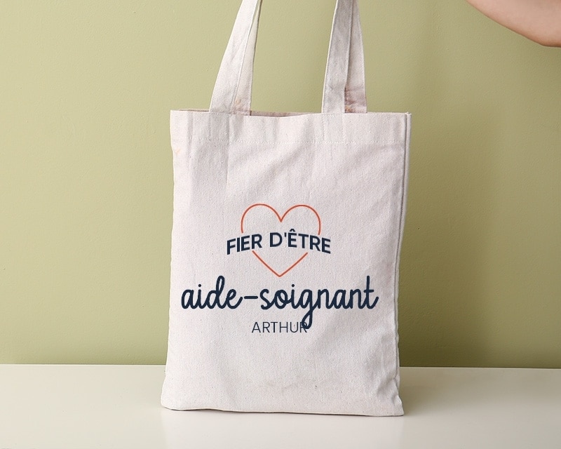 Tote bag personnalisable - Fier d'être aide-soignant