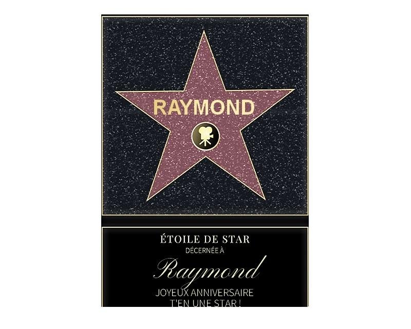 Affiche etoile de star personnalisée pour un Raymond