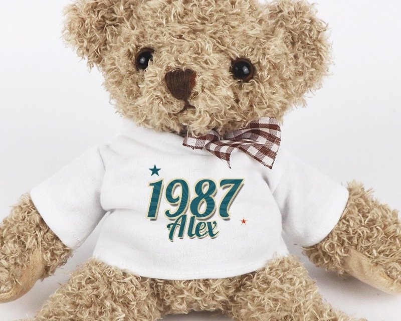 Peluche ourson année femme née en 1987