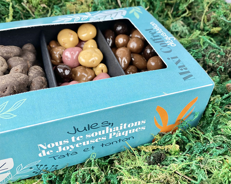 Coffret de chocolats de Pâques personnalisé