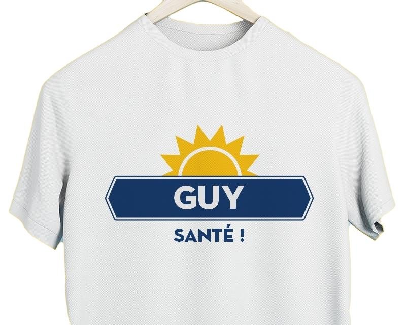 T-shirt blanc homme personnalisé pour un Guy