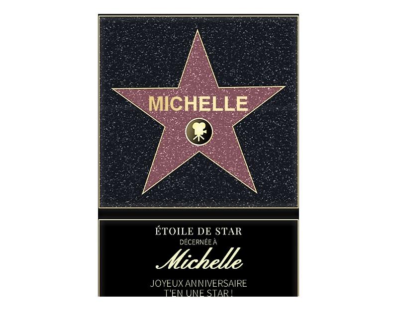 Affiche etoile de star personnalisée pour une Michelle