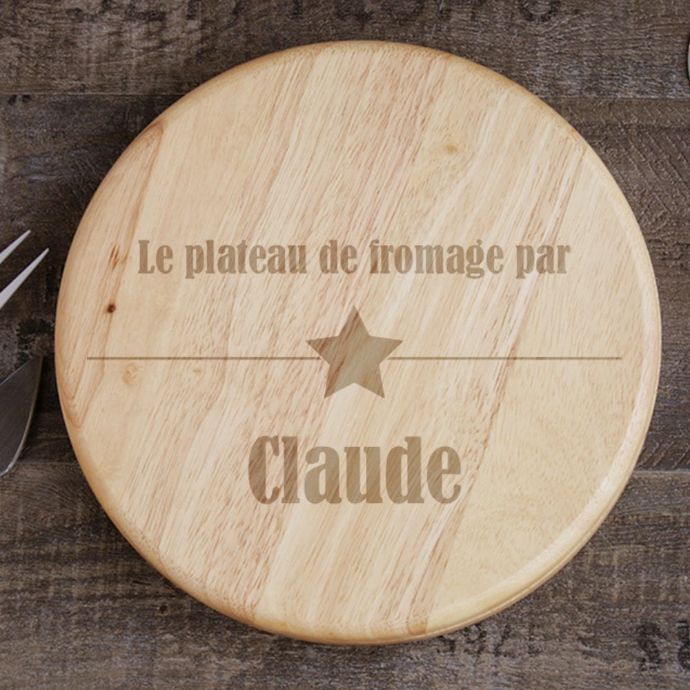 Set à fromage personnalisé en bois - Cadeaux.com