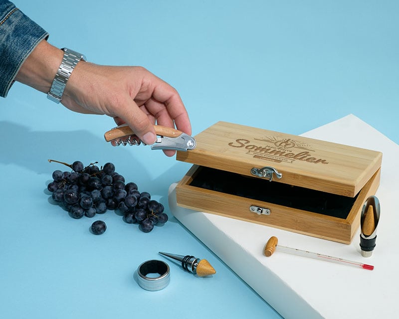 Coffret sommelier personnalisé - 5 accessoires - Sommelier