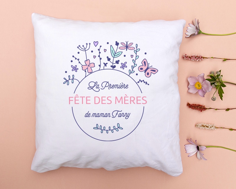 Coussin personnalisé maman - Première Fête des Mères