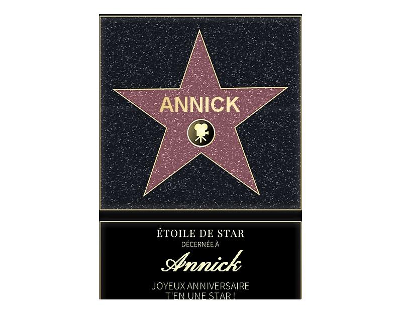 Affiche etoile de star personnalisée pour une Annick