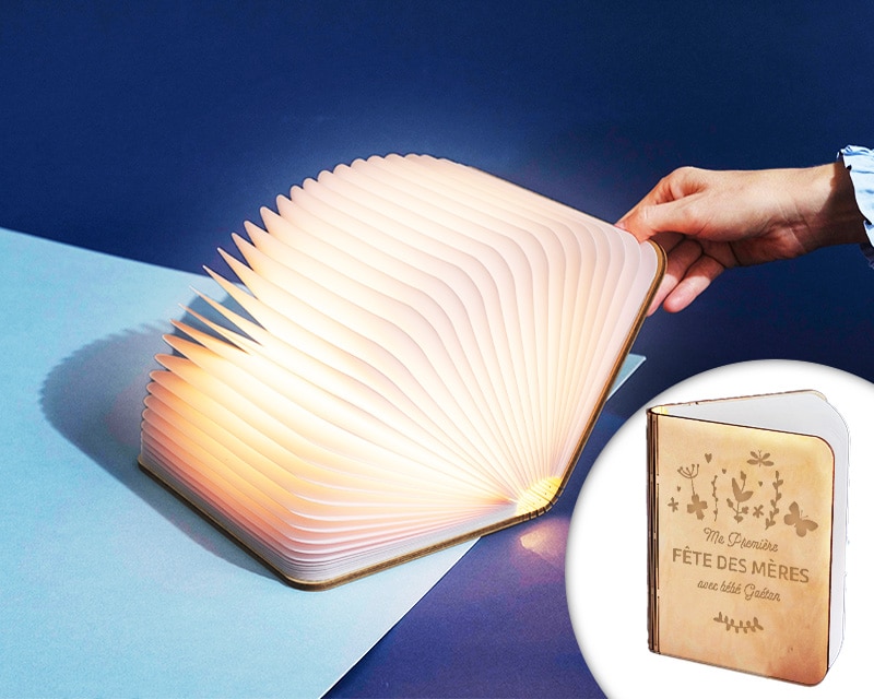 Lampe livre lumineux personnalisé - Première Fête des Mères