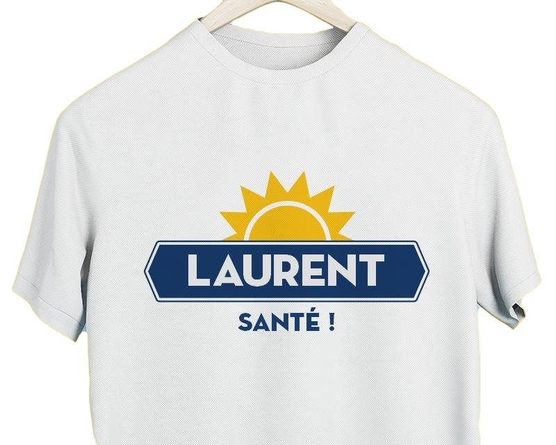 T-shirt blanc homme personnalisé pour un Laurent