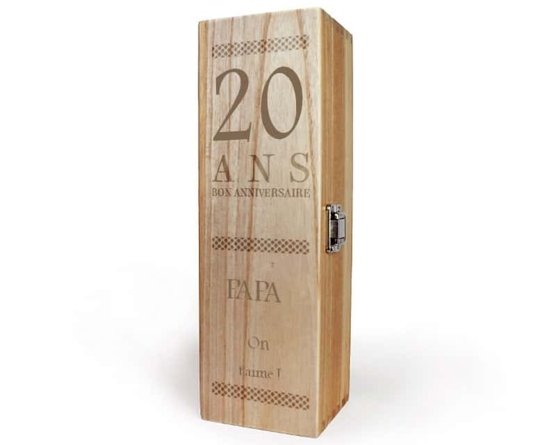 Caisse à vin anniversaire age papa 20 ans