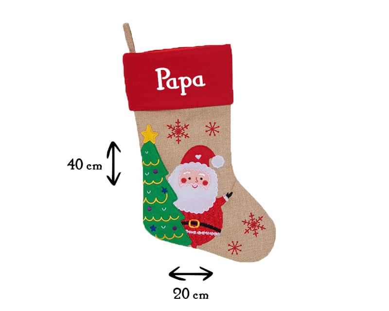 Chaussette de Noël brodée personnalisable - Prénom