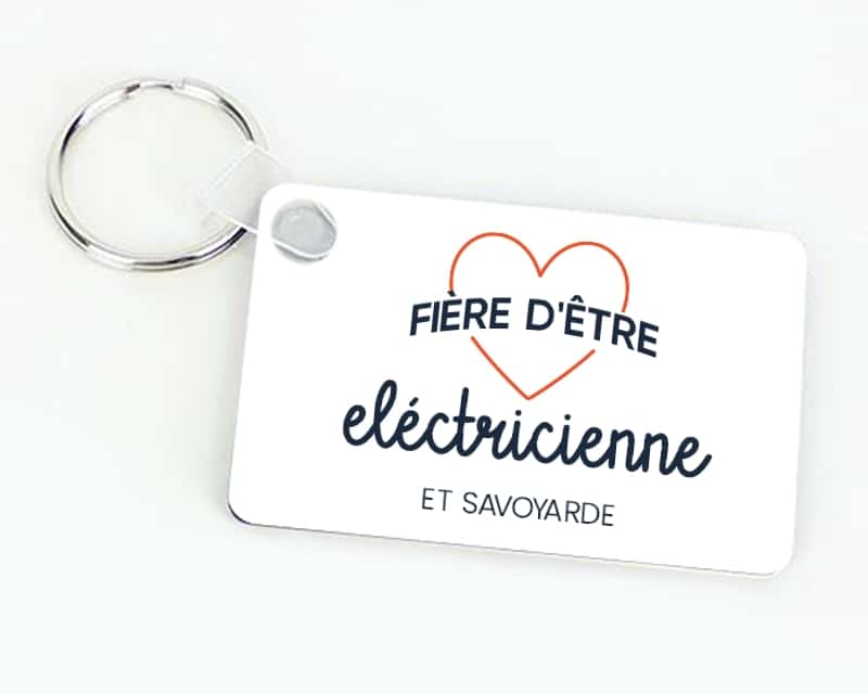 Porte-clés personnalisable - Fière d'être eléctricienne