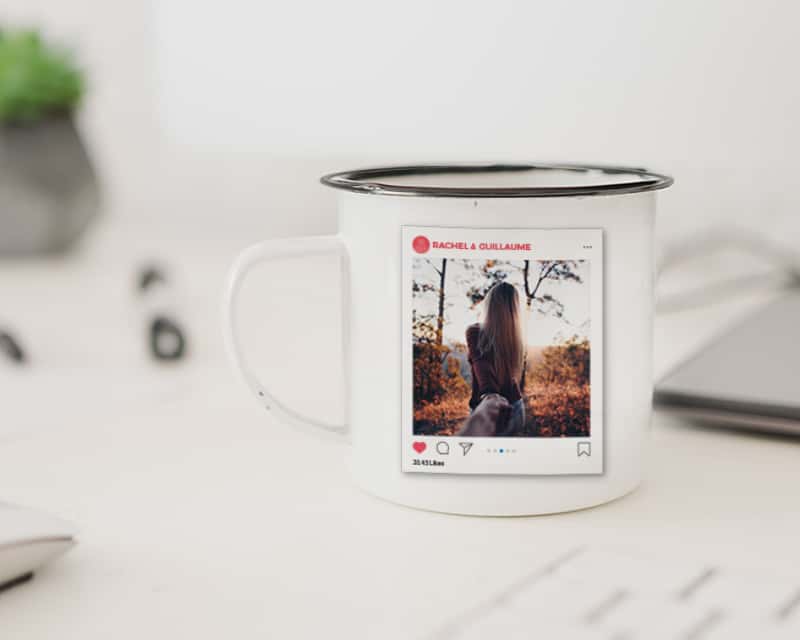 Mug émaillé personnalisé photo - Instagram