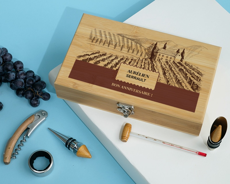 Coffret sommelier personnalisé - 5 accessoires - Vignoble