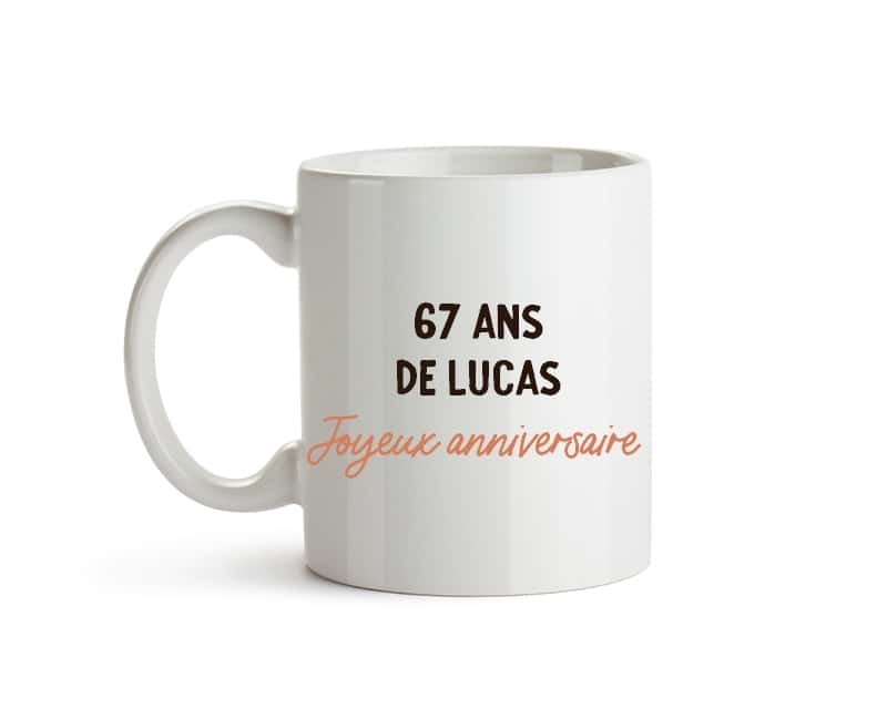 Mug personnalisable homme 67 ans