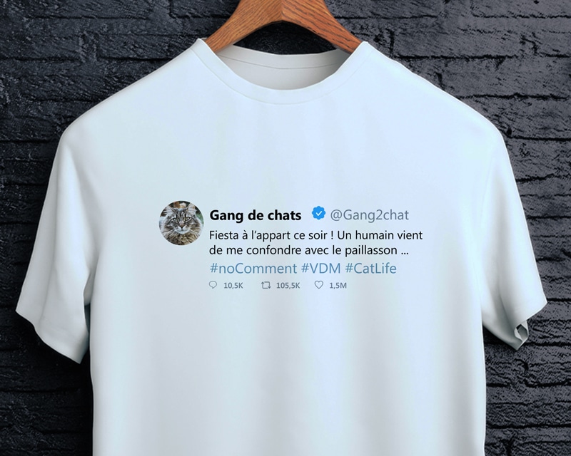 T-shirt homme personnalisé photo - Tweet