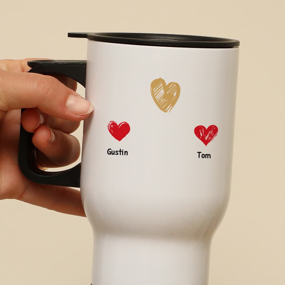 Mug isotherme personnalisé - Maman et ses petits coeurs