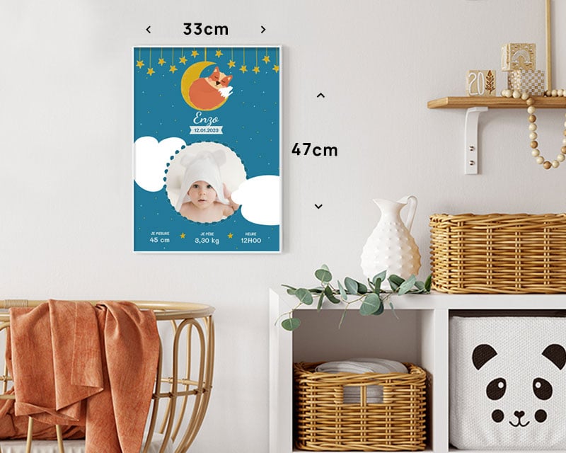 Affiche Renarde  Cadeau naissance fille original