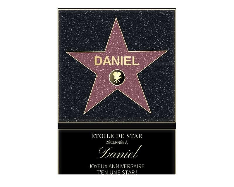 Affiche etoile de star personnalisée pour un Daniel