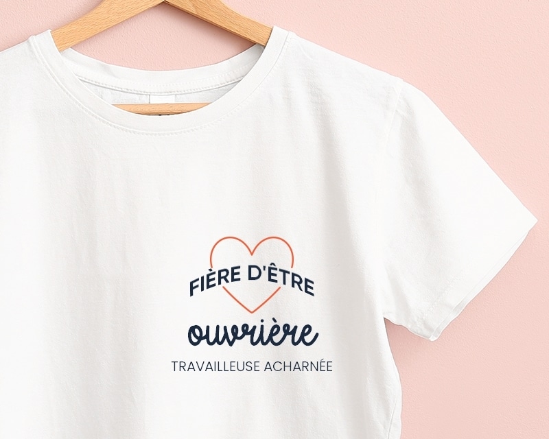 Tee shirt personnalisé femme - Fière d'être ouvrière