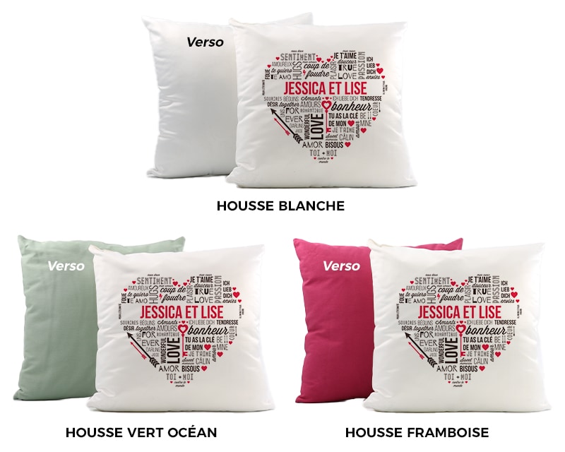 Coussin personnalisé couple - Mots d'Amour