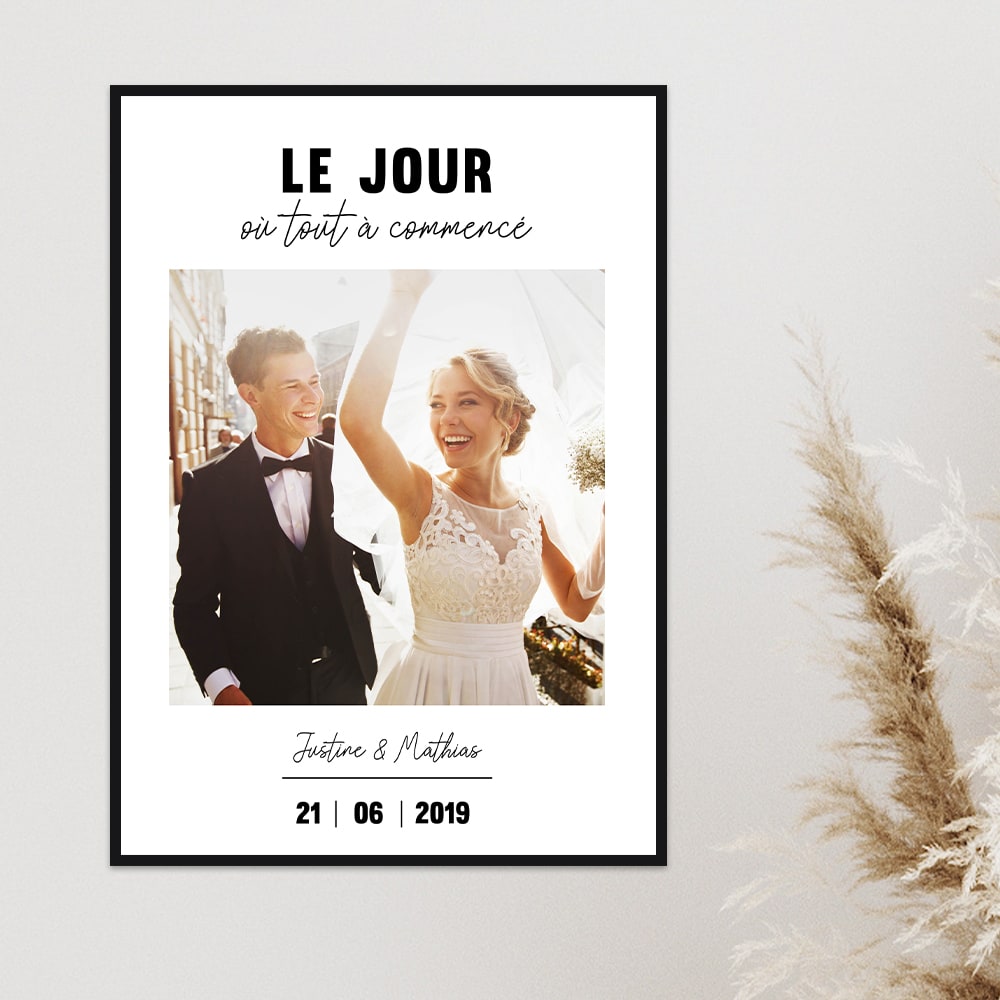 Affiche personnalisée - "Le Jour où tout a commencé" - Cadeaux.com