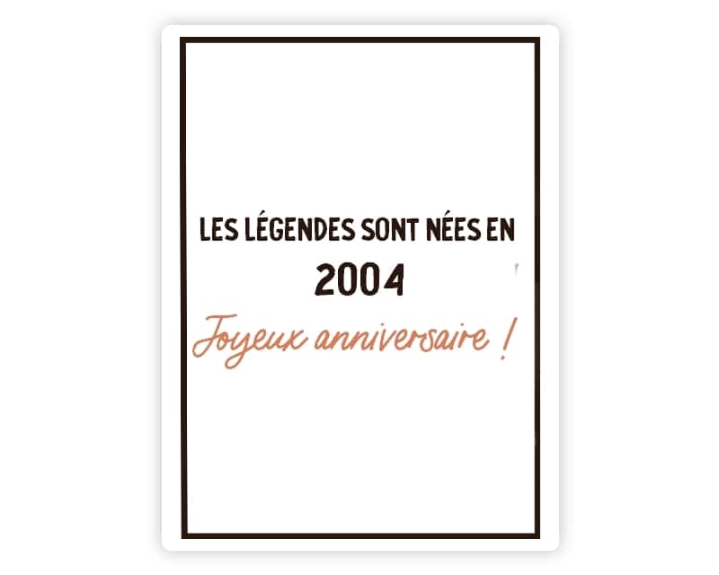 Bouteille de champagne message générique année 2004