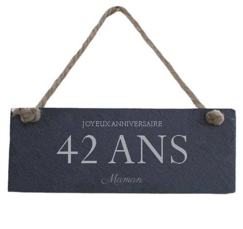 Plaque de porte en ardoise famille maman 42 ans