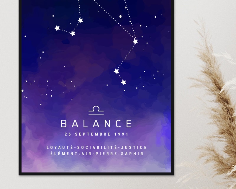 Affiche personnalisée Constellation - Balance