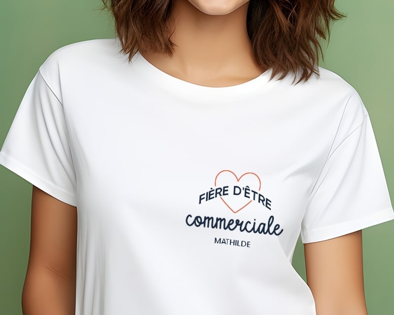 Tee shirt personnalisé femme - Fière d'être commerciale