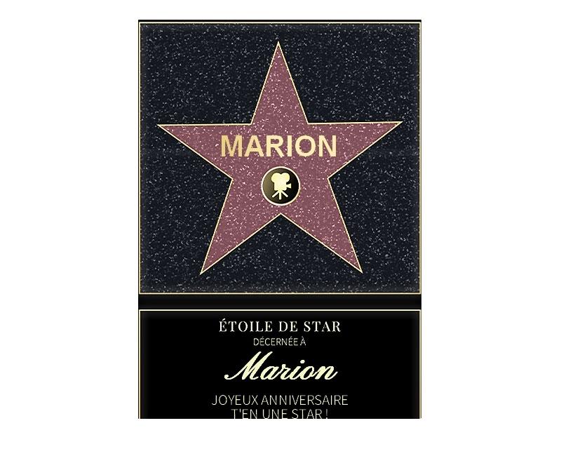 Affiche etoile de star personnalisée pour une Marion