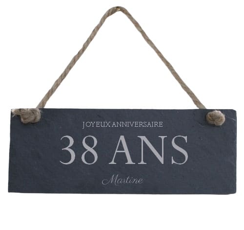 Plaque de porte en ardoise femme 38 ans