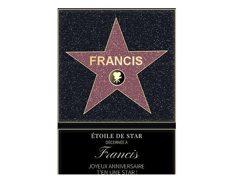 Affiche etoile de star personnalisée pour un Francis