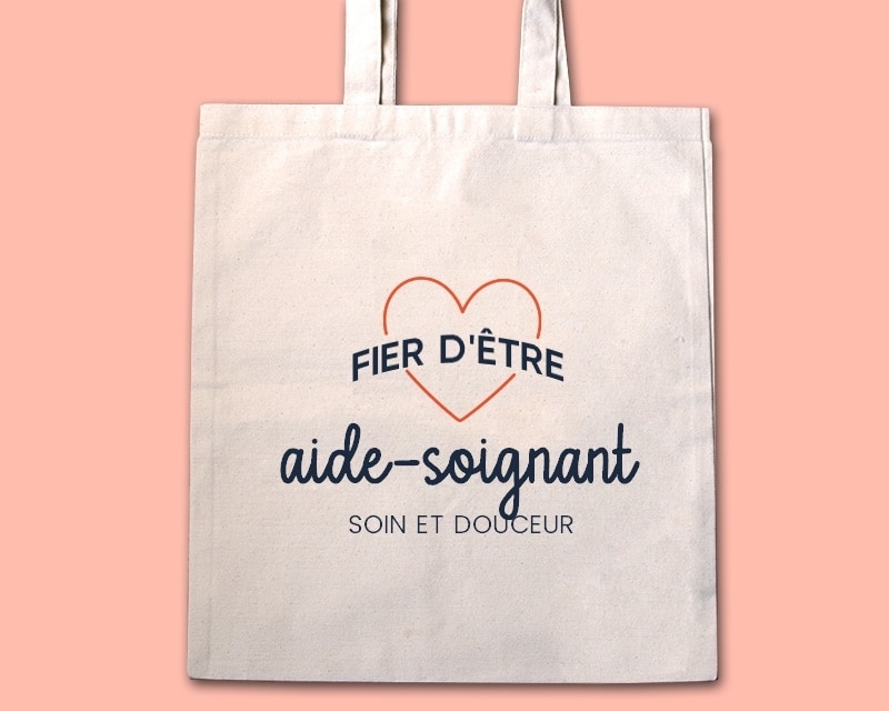 Tote bag personnalisable - Fier d'être aide-soignant