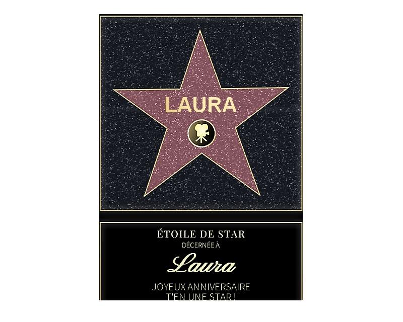 Affiche etoile de star personnalisée pour une Laura