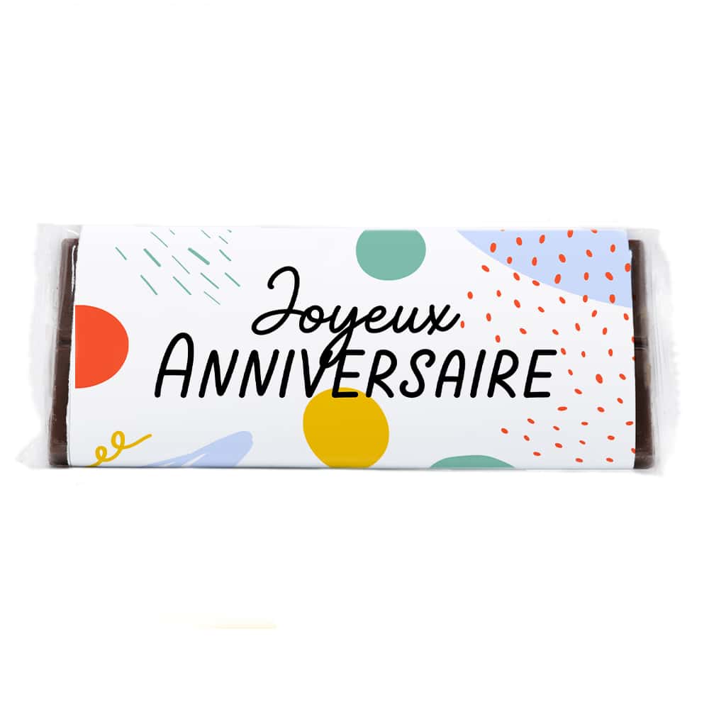 Tablette de chocolat au lait - Joyeux Anniversaire - 100g