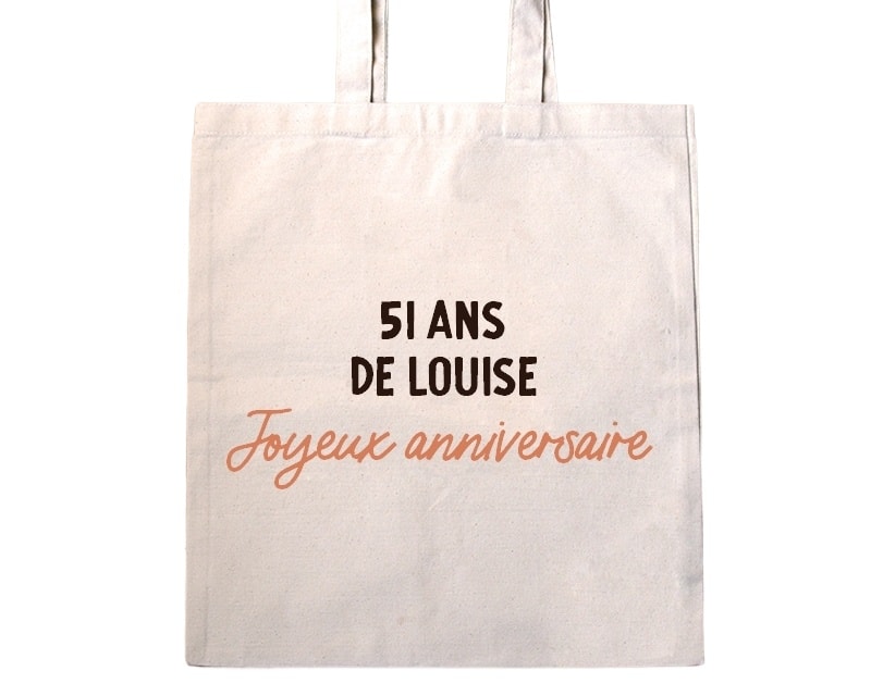 Tote bag avec message femme 51 ans