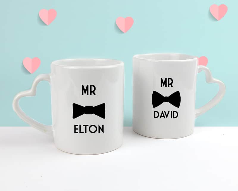 Duo de mugs personnalisés prénoms couple - Mr & Mr