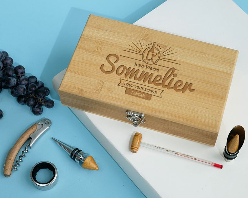 Coffret sommelier personnalisé - 5 accessoires - Sommelier