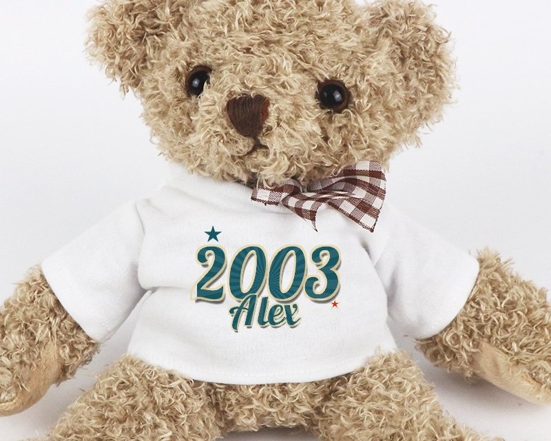 Peluche ourson année femme née en 2003