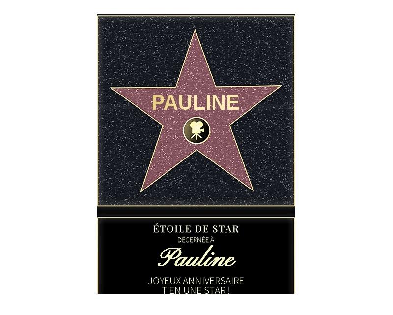 Affiche etoile de star personnalisée pour une Pauline