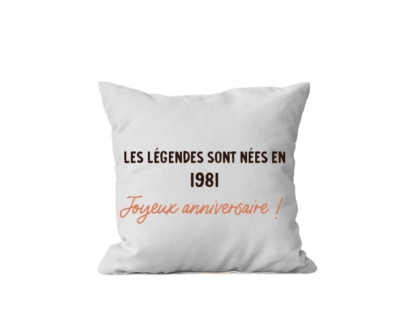 Coussin message générique femme née en 1981