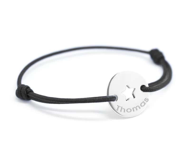 Bracelet Jeton Personnalisable - Etoile argent véritable