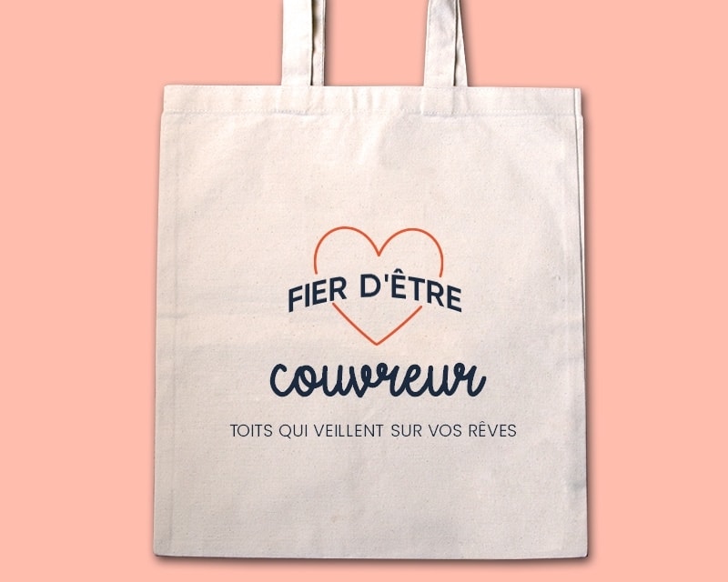 Tote bag personnalisable - Fier d'être couvreur