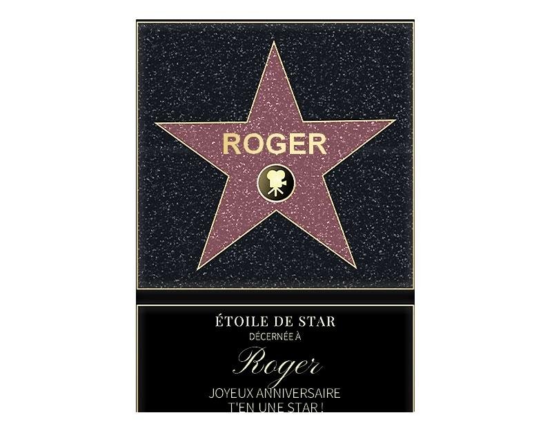 Affiche etoile de star personnalisée pour un Roger