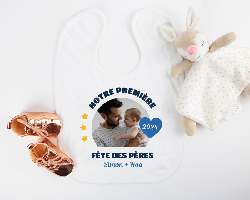 Bavoir bébé Personnalisable - Première Fête des Pères