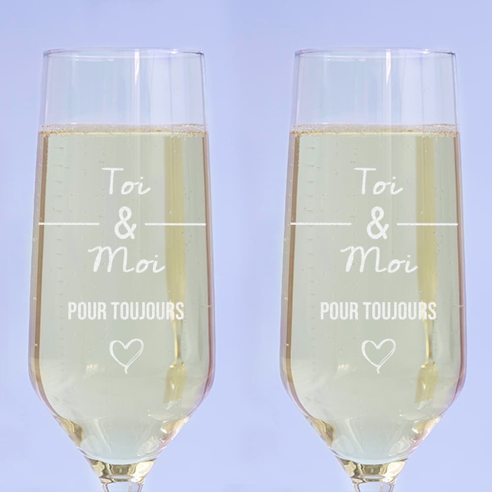 Flûtes à champagne personnalisées - Cadeaux.com